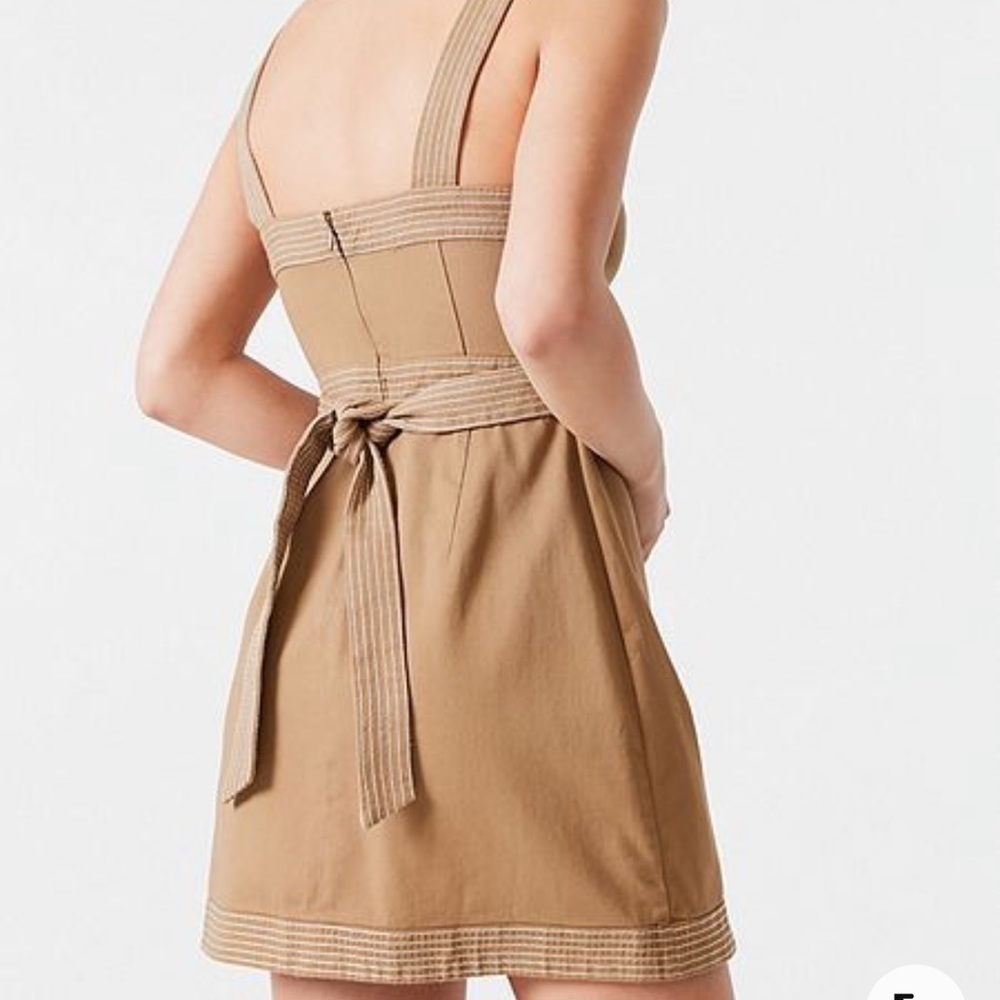 Urban Outfitters Trapunto Stitch Twill Mini Dress Sz 4 - Picture 2 of 16